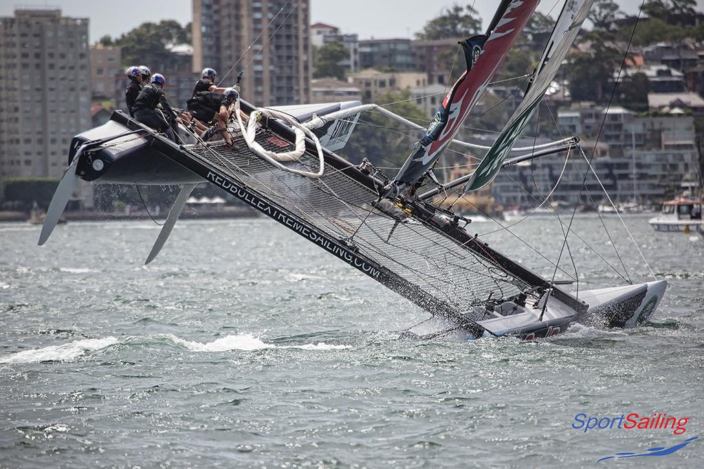 Red Bull Sailing Team SSP - Extreme Sailing Series - Act 8, Sydney © Beth Morley - Sport Sailing Photography http://www.sportsailingphotography.com